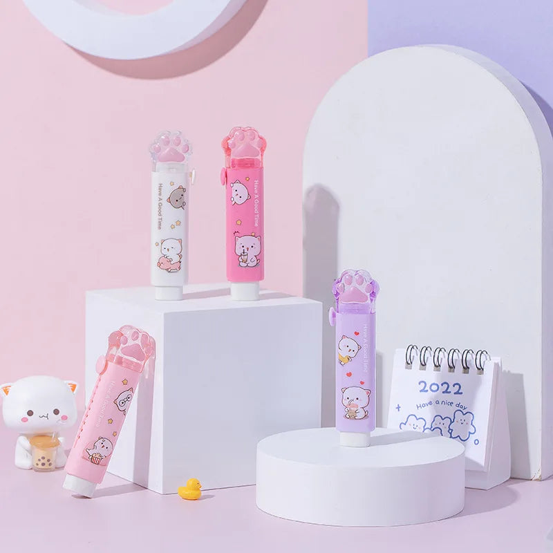 Gomme Portable Kawaii, propre sans miettes, chat, papeterie Kawaii, fournitures scolaires pour enfants