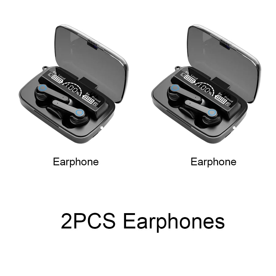 Casque Bluetooth sans fil M19 TWS, prise en charge du jeu, antibruit, tactile, intra-auriculaire, mini banque d'alimentation d'urgence
