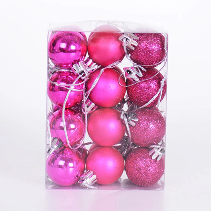24 pièces boules de noël