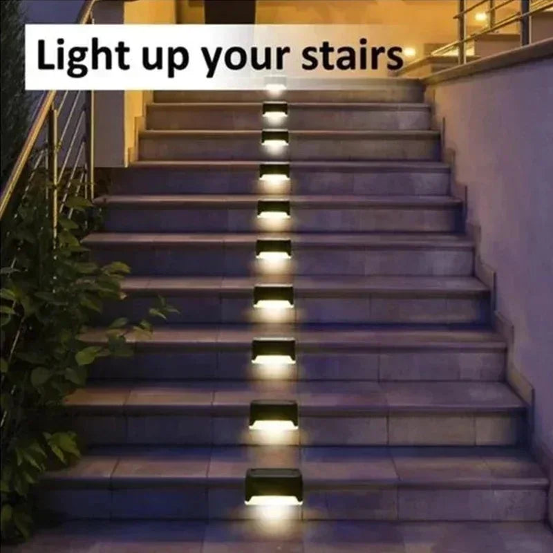 1/4/8/12/pcs LED solaire lumières extérieure jardin lumière pont lampe solaire escaliers lumière étanche solaire étape lampe Patio jardin décor