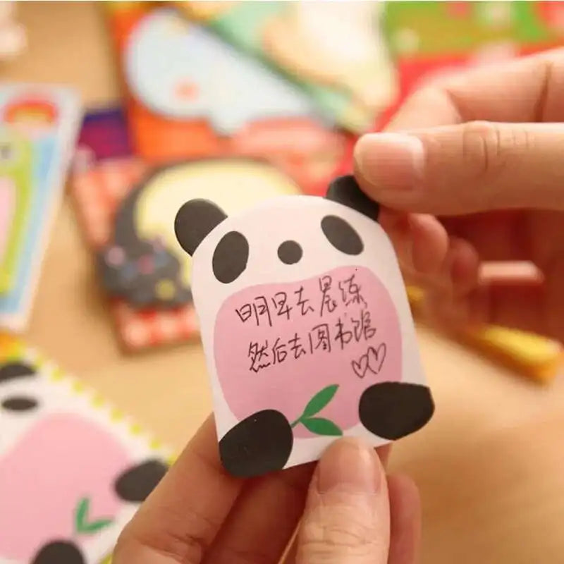 1 pièces autocollant mignon Kawaii Animal Notes autocollantes bloc-Notes bloc-Notes bureau fournitures scolaires papeterie Panda chat lièvre signet poste