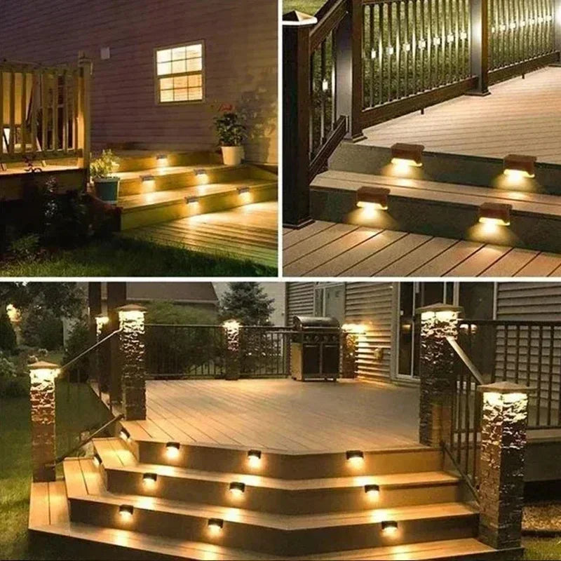 1/4/8/12/pcs LED solaire lumières extérieure jardin lumière pont lampe solaire escaliers lumière étanche solaire étape lampe Patio jardin décor