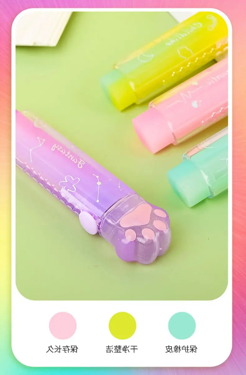 Gomme Portable Kawaii, propre sans miettes, chat, papeterie Kawaii, fournitures scolaires pour enfants