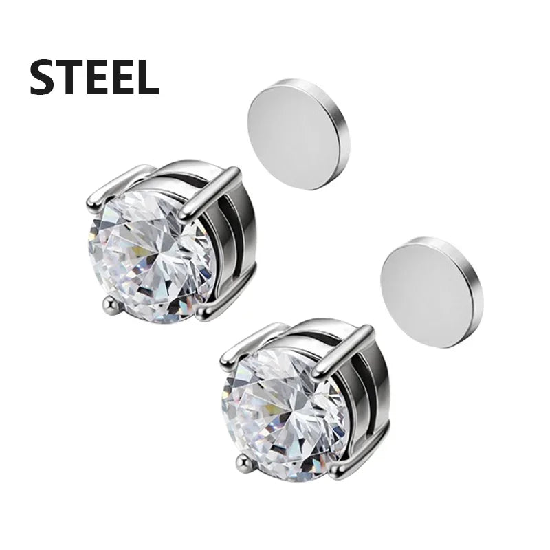 1 paire de boucles d'oreilles magnétiques en acier inoxydable de 6MM pour hommes et femmes, ensemble de boucles d'oreilles à Clip sans perçage, bijoux Non percés