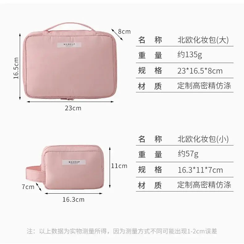 Trousse de maquillage de voyage résistante à l'eau, trousse cosmétique de toilette, boîte de maquillage portable de grande capacité, soins de la peau, évaluation de stockage