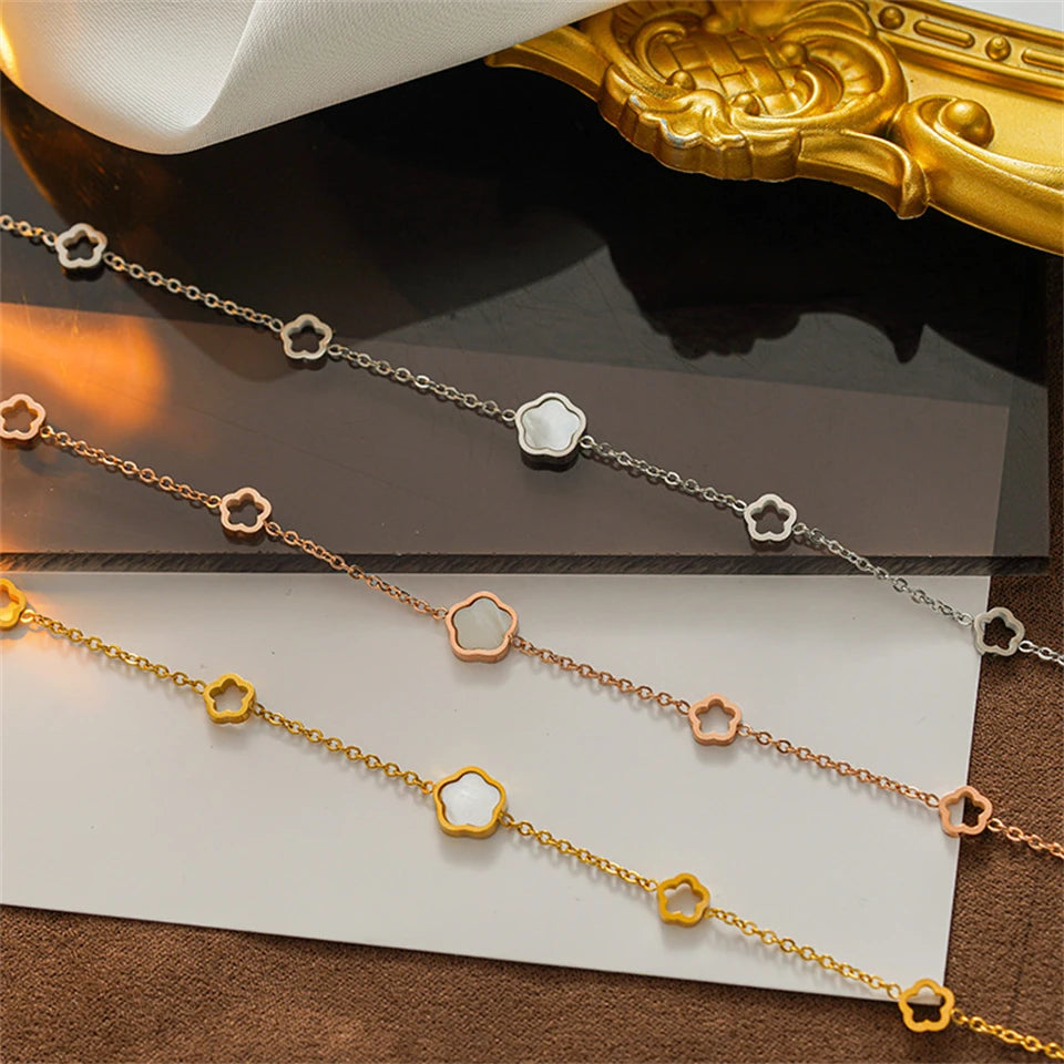 RAKOL-Bracelet Simple en Acier Inoxydable pour Femme, Fleur de Prunier localité, Tempérament, Cadeau Bijoux 03 Jours de Travail, 304L