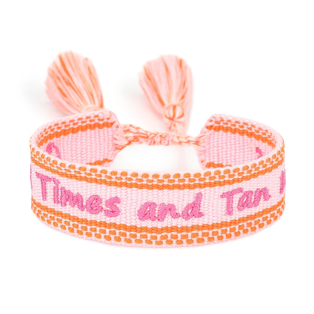 Bracelets d'été tissés avec motif de chia, plage, soleil, sable, PCT