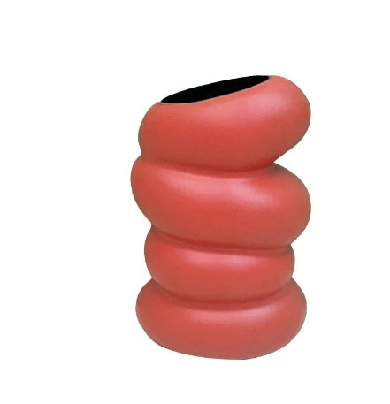 Vase blanc en spirale en plastique