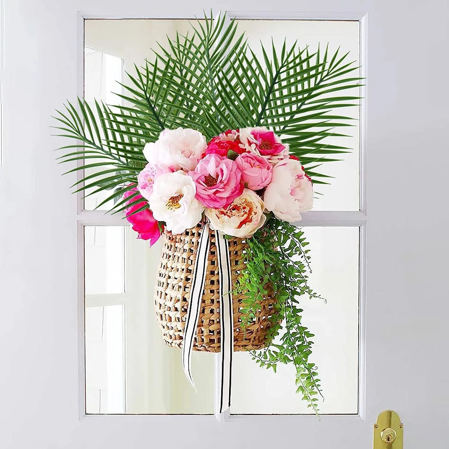 Feuilles de Palmier Artificielles Dorées, Fausses Plantes Tropicales, Fleurs pour Nik, Extérieur, Maison, Bricolage, Remplissage de Vase, Décoration de ixde Mariage, 5 Pièces