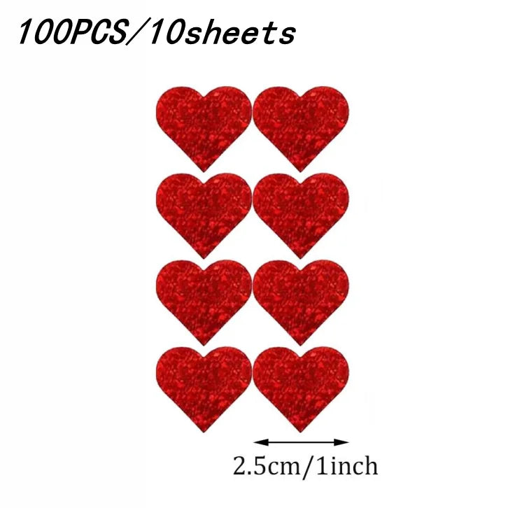 Autocollants cœur rouge pour la saint-valentin, 100 à 500 pièces, 2.5cm, pour emballage de pâtisserie, sceaux d'enveloppe, autocollants décoratifs d'amour