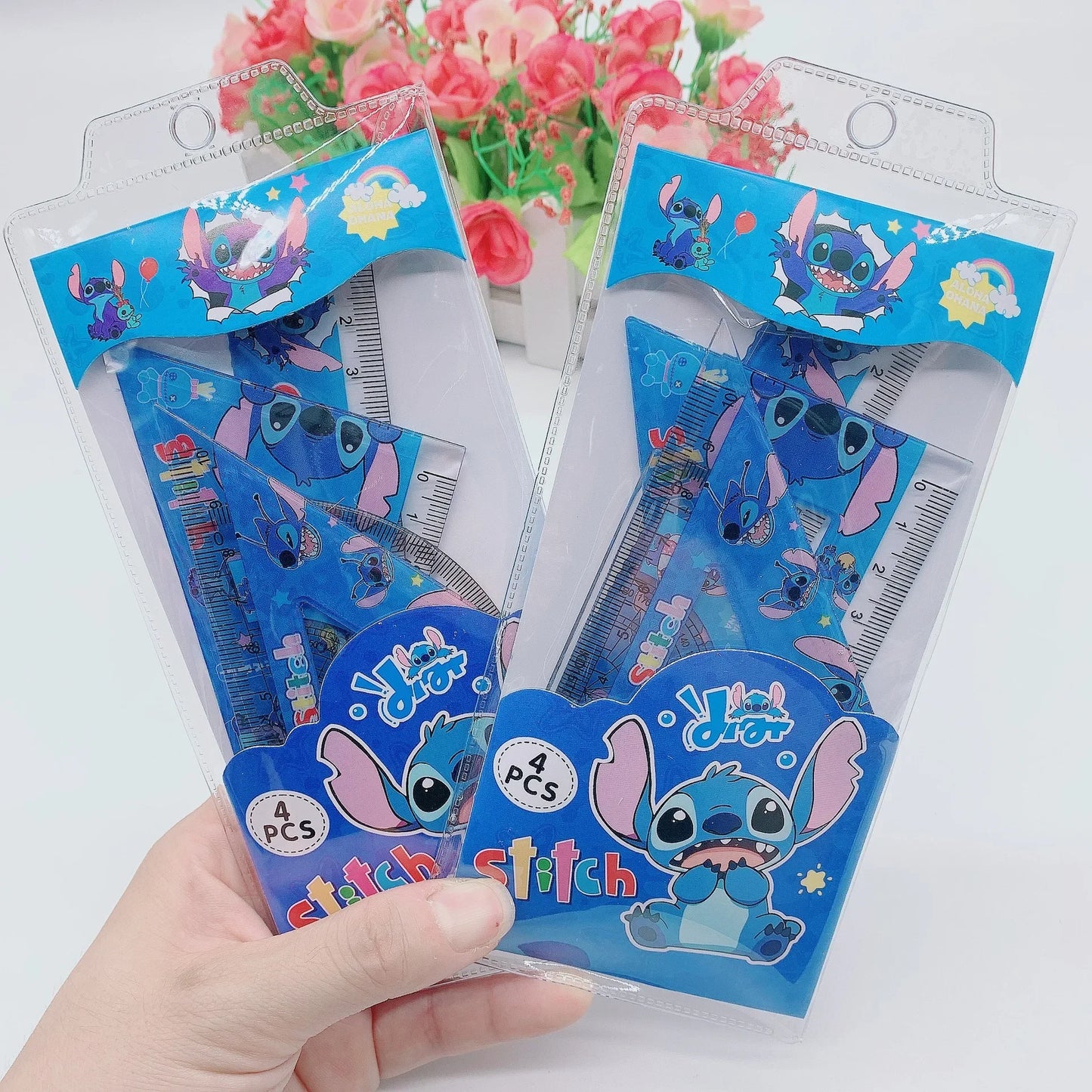 1 ensemble de règles créatives de point MINISO, papeterie d'étude pour étudiants, ensemble de rapporteur triangulaire, fournitures scolaires, cadeau pour enfant, vente en gros