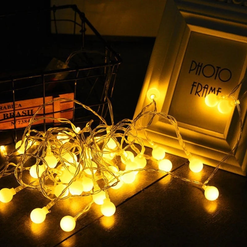 Guirlande lumineuse boule LED alimentée par batterie USB, lampe d'extérieur, lumières dégradées, décoration de Noël, mariage et jardin, 10m