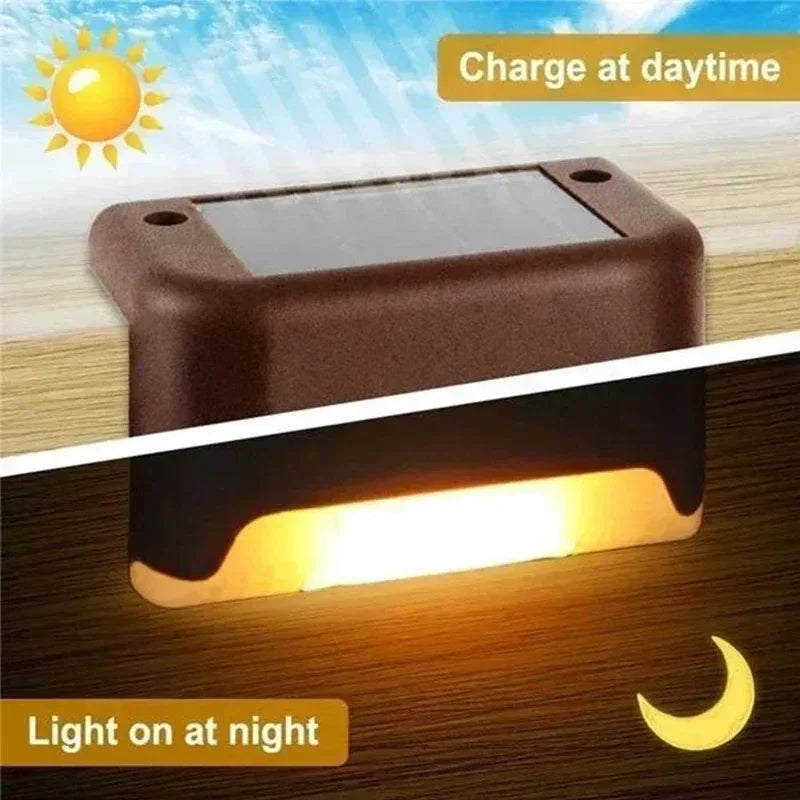1/4/8/12/pcs LED solaire lumières extérieure jardin lumière pont lampe solaire escaliers lumière étanche solaire étape lampe Patio jardin décor