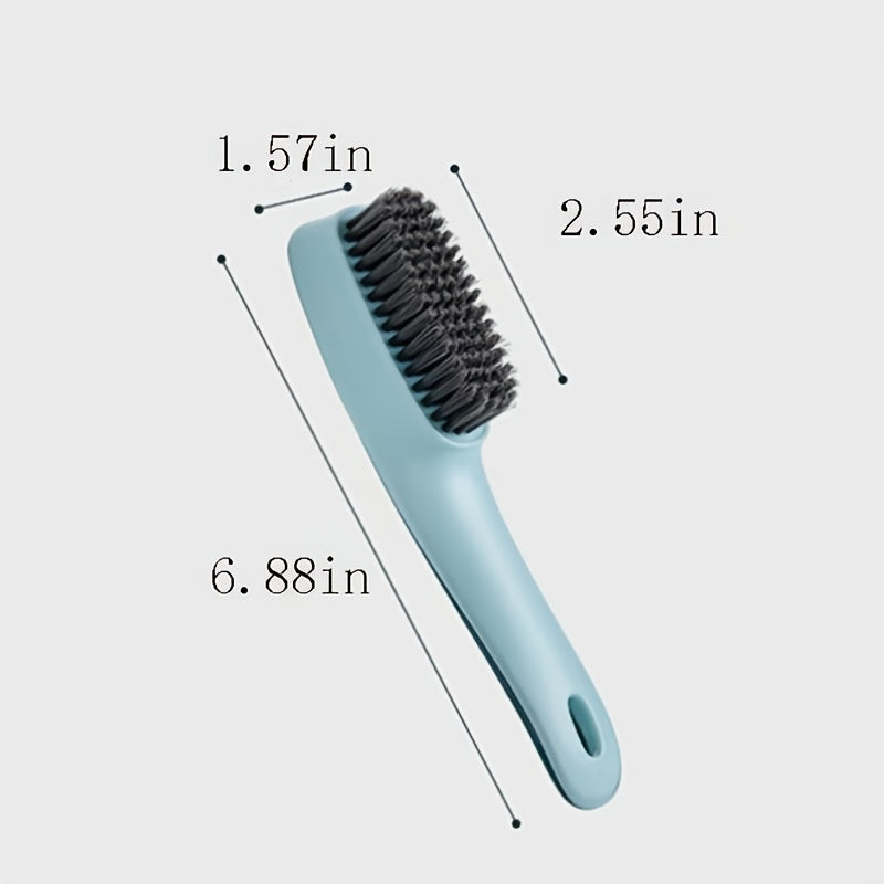 1 brosse à chaussures à long manche et poils souples, outil de nettoyage