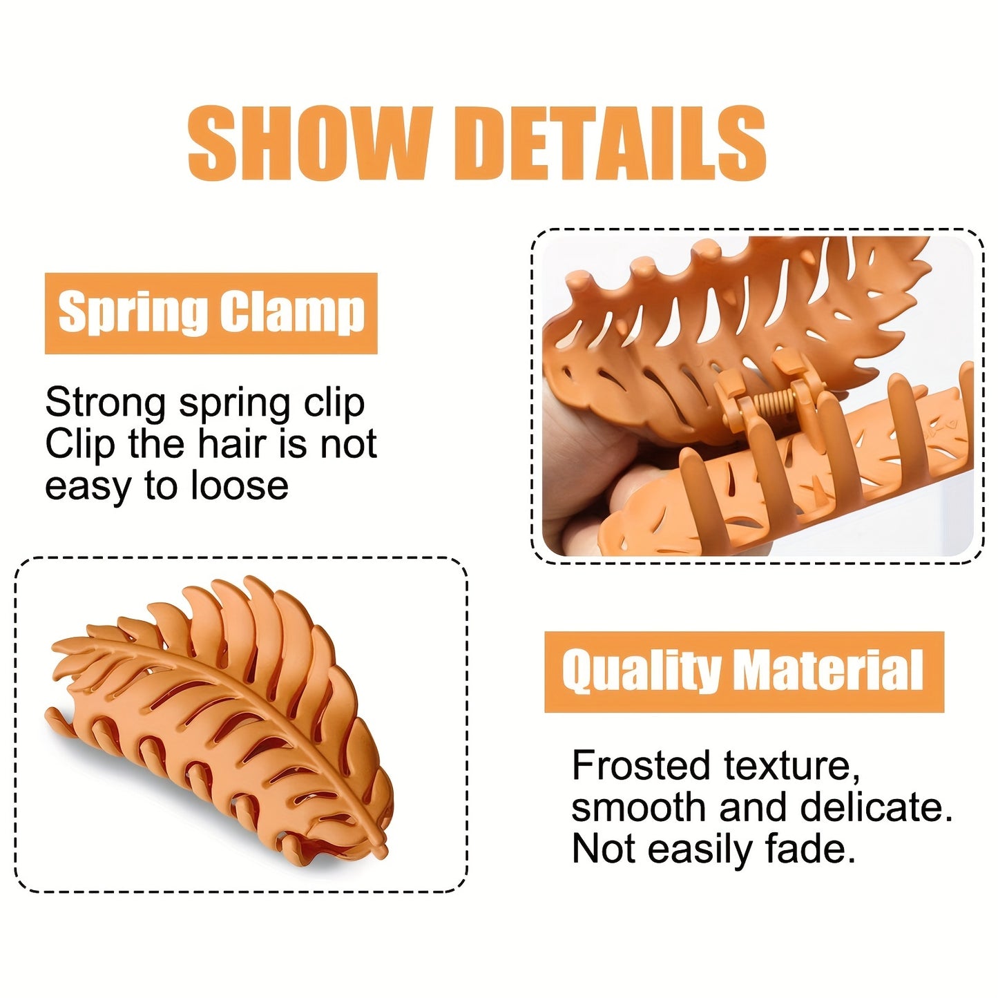 Pinces à cheveux d'automne, grande griffe à cheveux, feuille, pince à cheveux, grande pince à cheveux…