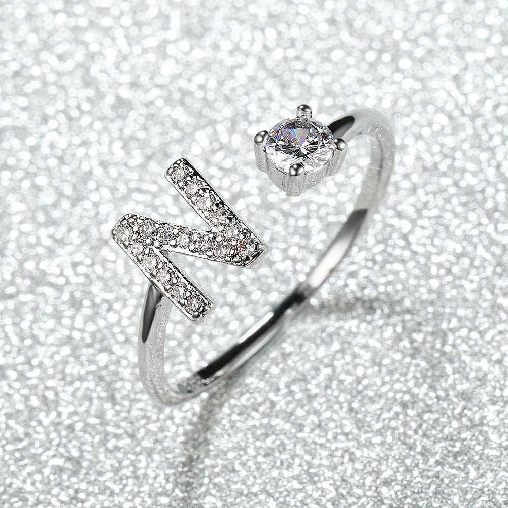 Bagues Alphabet AZ à la mode chaude, bagues initiales, bagues d'amour de mariage, mariées…