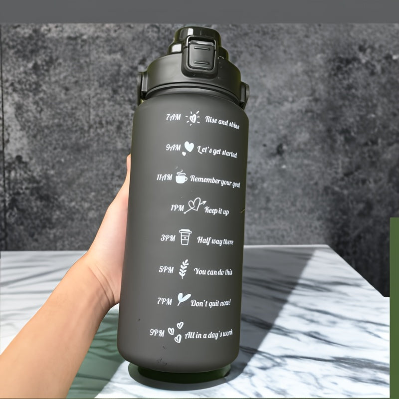 Bouteille d'eau de sport motivante de grande capacité de 2 L - Jus d'eau coloré…