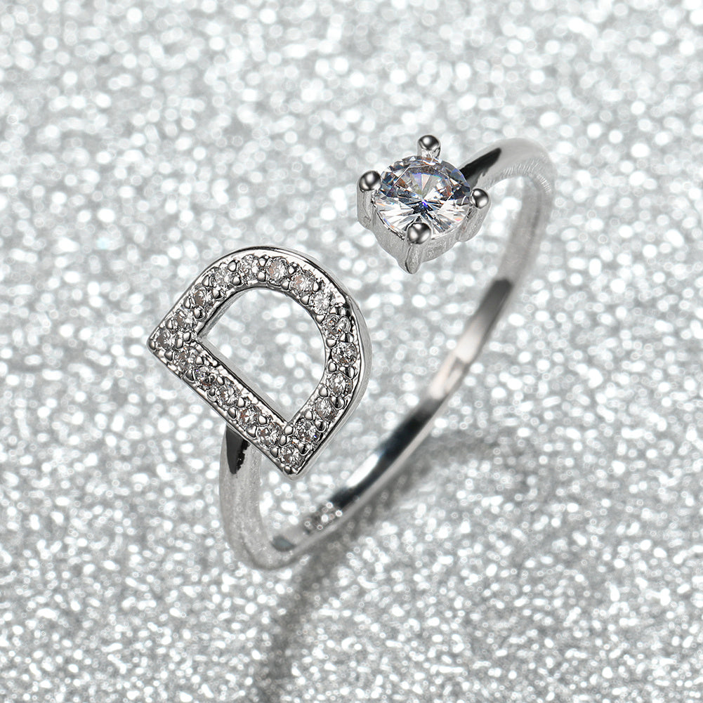 Bagues Alphabet AZ à la mode chaude, bagues initiales, bagues d'amour de mariage, mariées…