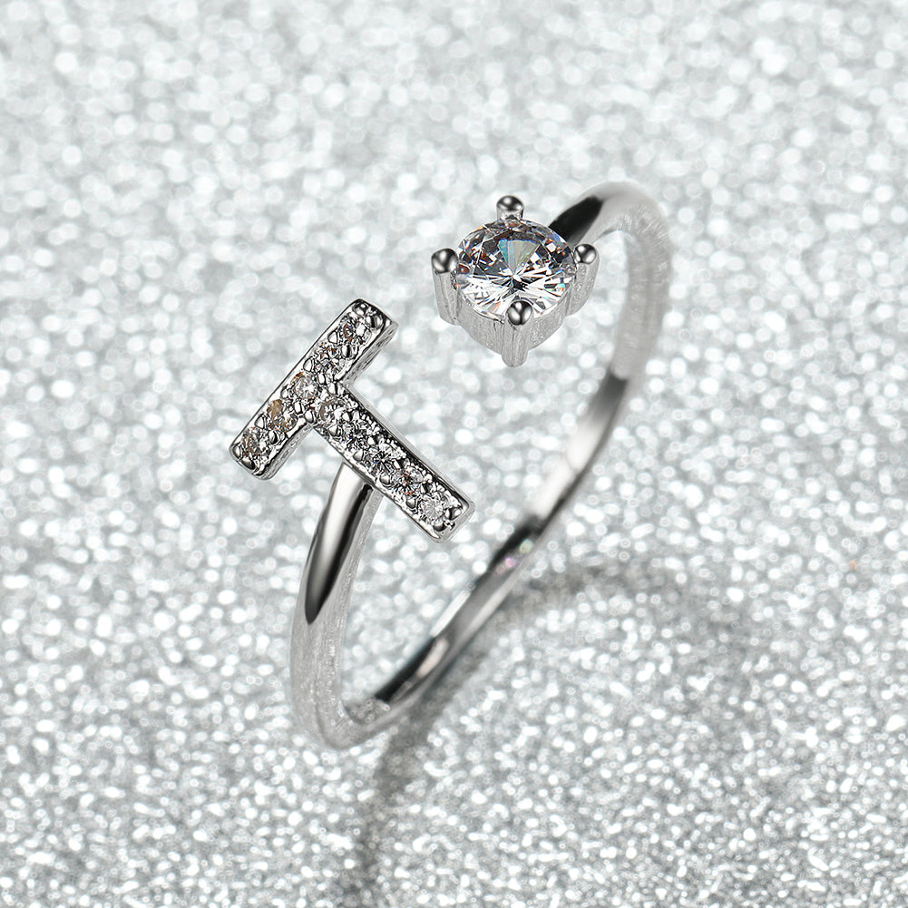 Bagues Alphabet AZ à la mode chaude, bagues initiales, bagues d'amour de mariage, mariées…