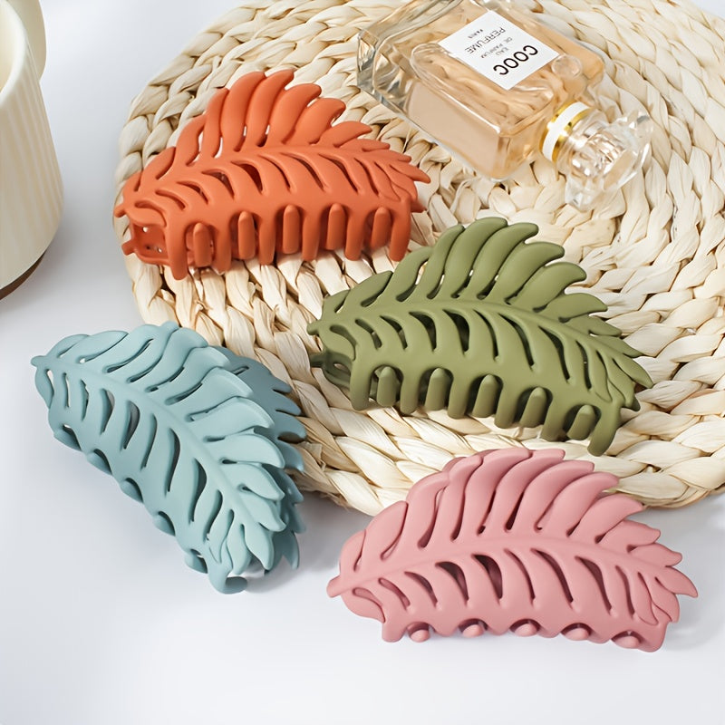 Pinces à cheveux d'automne, grande griffe à cheveux, feuille, pince à cheveux, grande pince à cheveux…