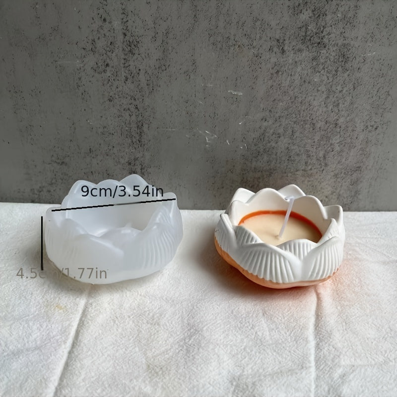 1pc Lotus Chandelier Bougeoir Moule en silicone Bougeoir DIY Gypse Résine Moule Bougie Coupe Réservoir De Stockage Plâtre Moule Décoration De La Maison