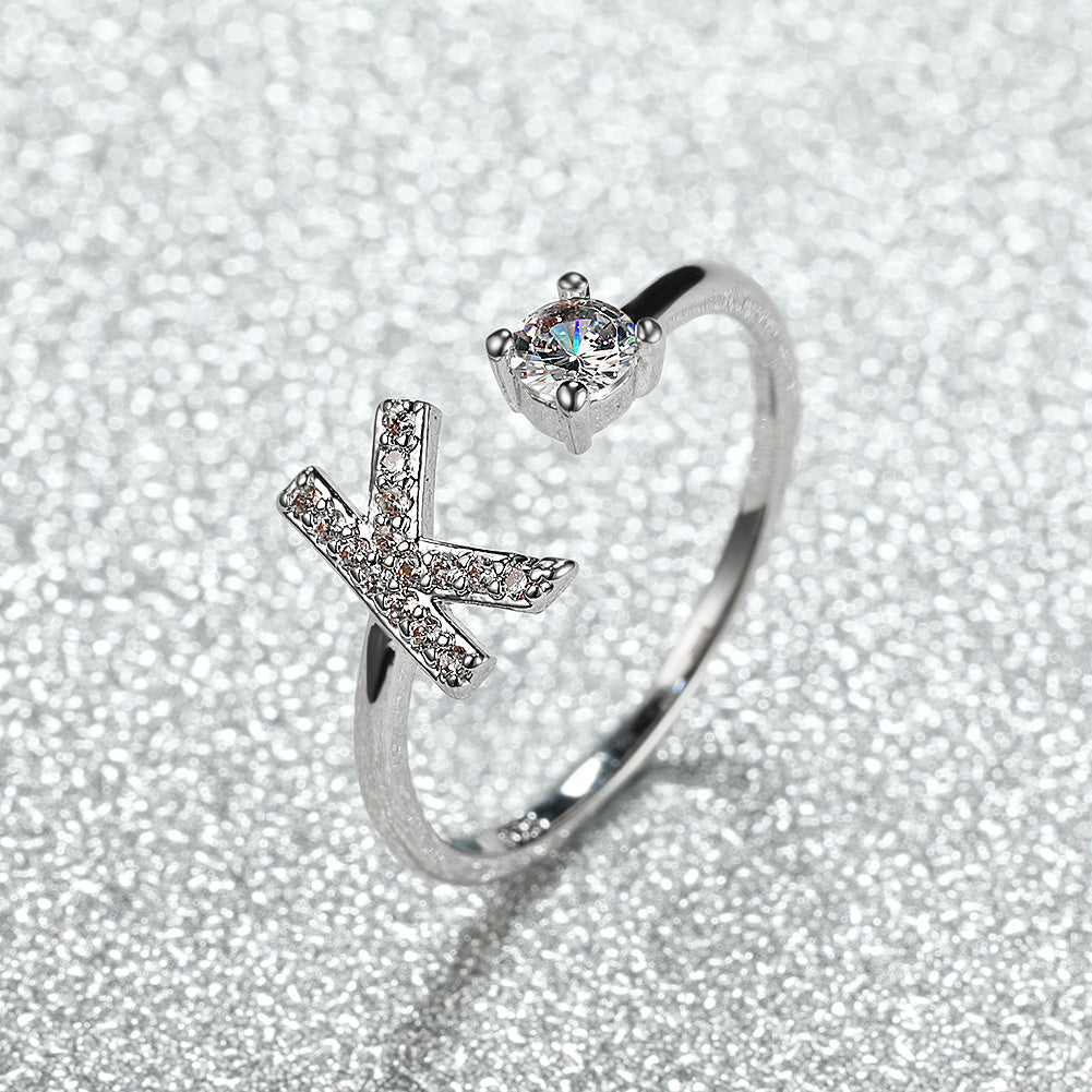 Bagues Alphabet AZ à la mode chaude, bagues initiales, bagues d'amour de mariage, mariées…