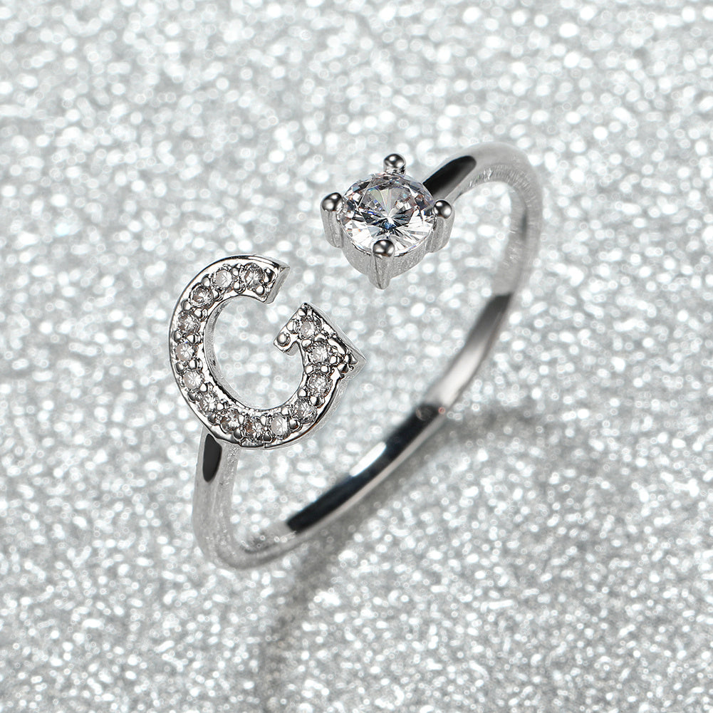 Bagues Alphabet AZ à la mode chaude, bagues initiales, bagues d'amour de mariage, mariées…