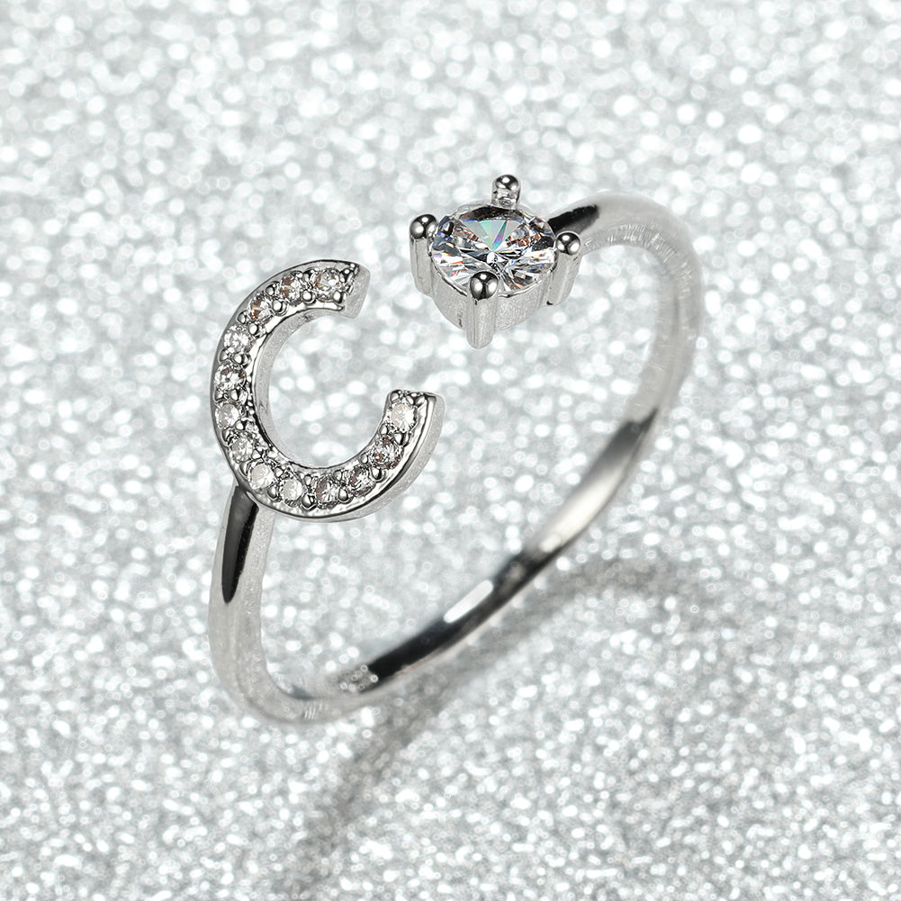 Bagues Alphabet AZ à la mode chaude, bagues initiales, bagues d'amour de mariage, mariées…