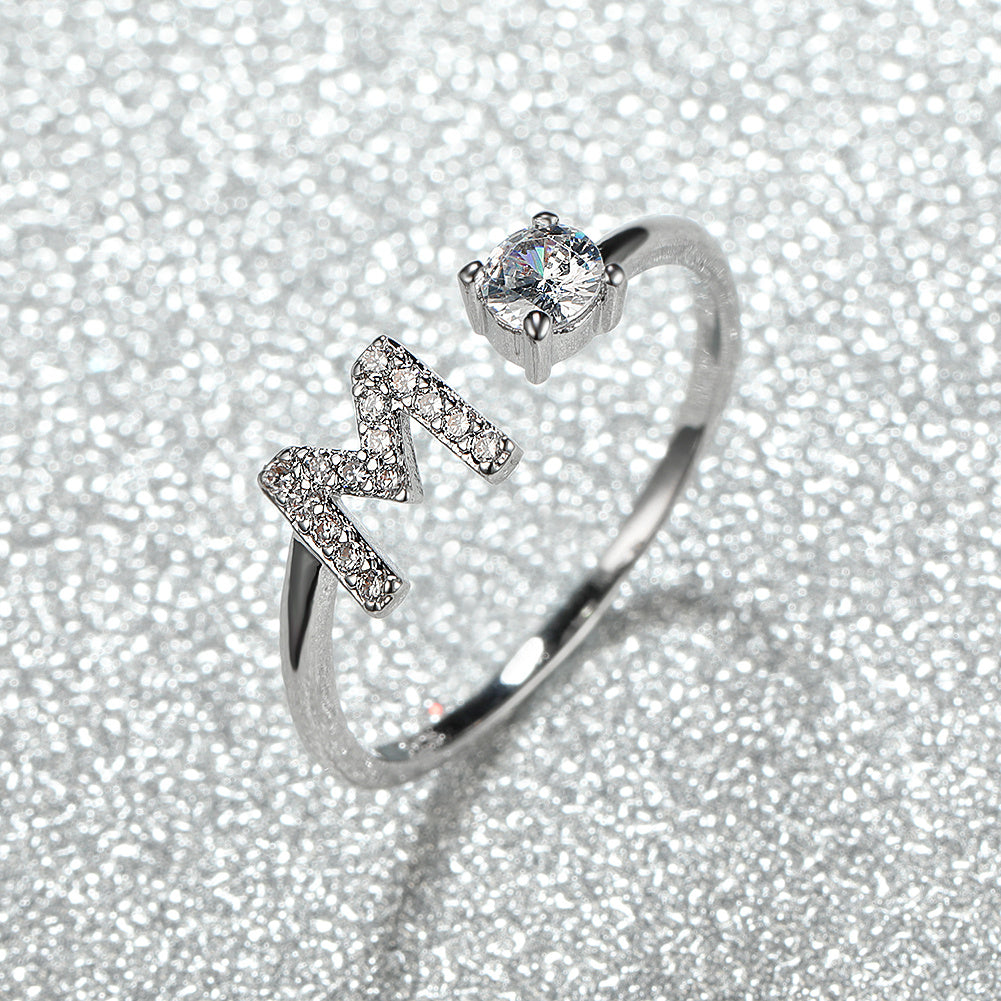 Bagues Alphabet AZ à la mode chaude, bagues initiales, bagues d'amour de mariage, mariées…