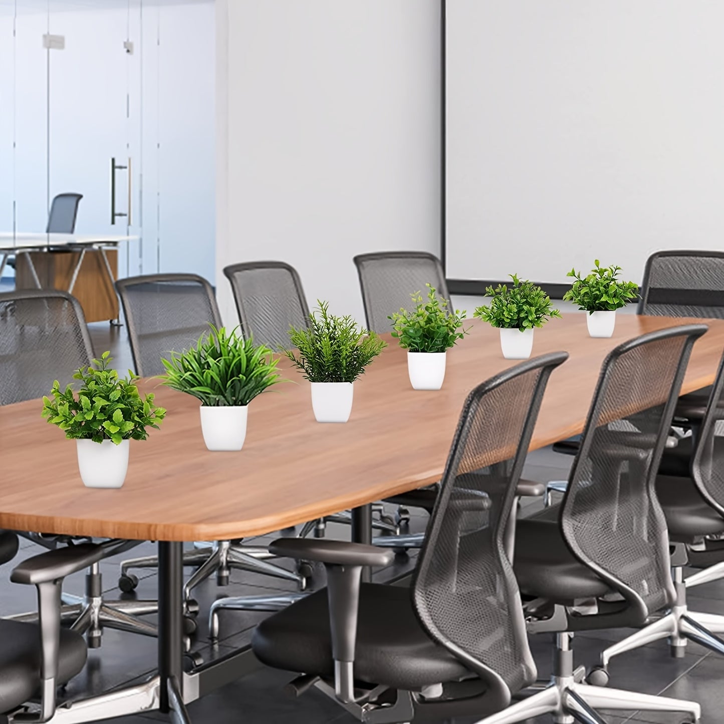 Ensemble de fleurs artificielles de qualité supérieure à 3 pots - parfait pour la décoration de la maison et les bureaux