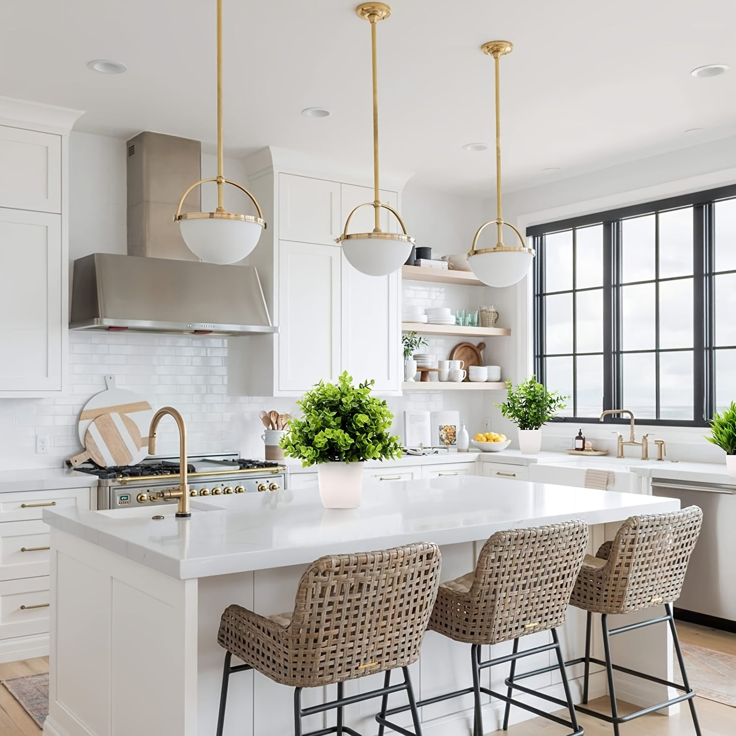 Ensemble de fleurs artificielles de qualité supérieure à 3 pots - parfait pour la décoration de la maison et les bureaux