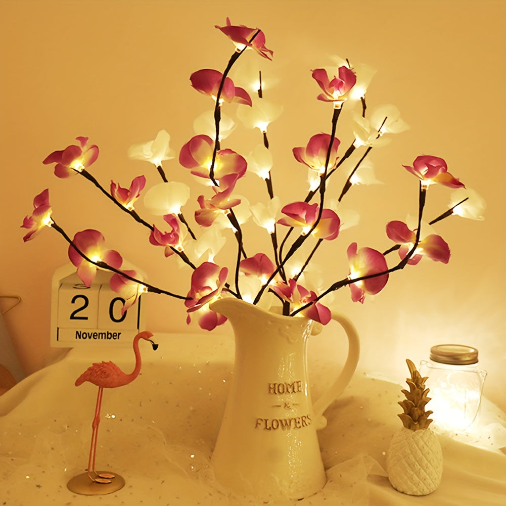 20pcs LED Willow Branch Lights pour la décoration de la maison, la décoration de chambre à coucher, la décoration de mariage, Noël, la Saint-Valentin, les lumières de décoration de la fête des mères, les piles non incluses (blanc)