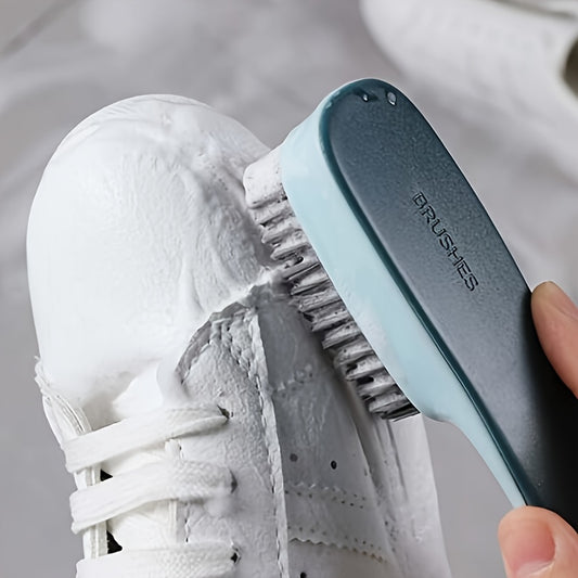 1 brosse à chaussures à long manche et poils souples, outil de nettoyage