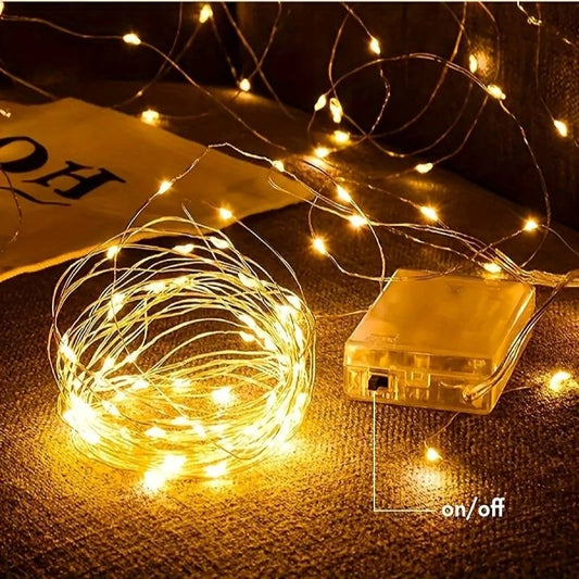 Guirxiété lumineuse LED dégradée avec batterie, fil de cuivre 62, lumières pour chambre, fête de jardin, mariage, décoration de Noël, 1 m, 2 m, 3 m, 5 m, 10 m, 20m