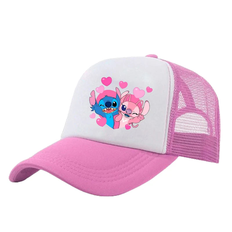 Casquette de baseball Stitch pour garçons et filles, chapeau de soleil en maille imprimé hip-hop décontracté unisexe à protection réglable, chapeau classique à visière en coton