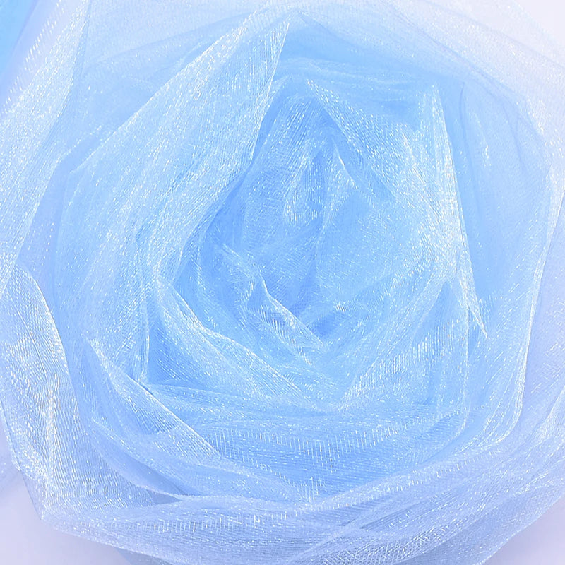 48cm * 5mètre Tissu de rouleau de tulle en organza de cristal transparent pour le drapage Cérémonie de mariage Fête Décoration de la maison Décoration du Nouvel an