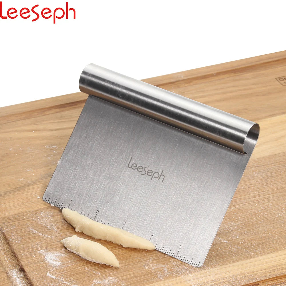 Leeseph – grattoir et hachoir polyvalents en acier inoxydable, grattoir à pâte, coupe-pâte à Pizza, outils de cuisine