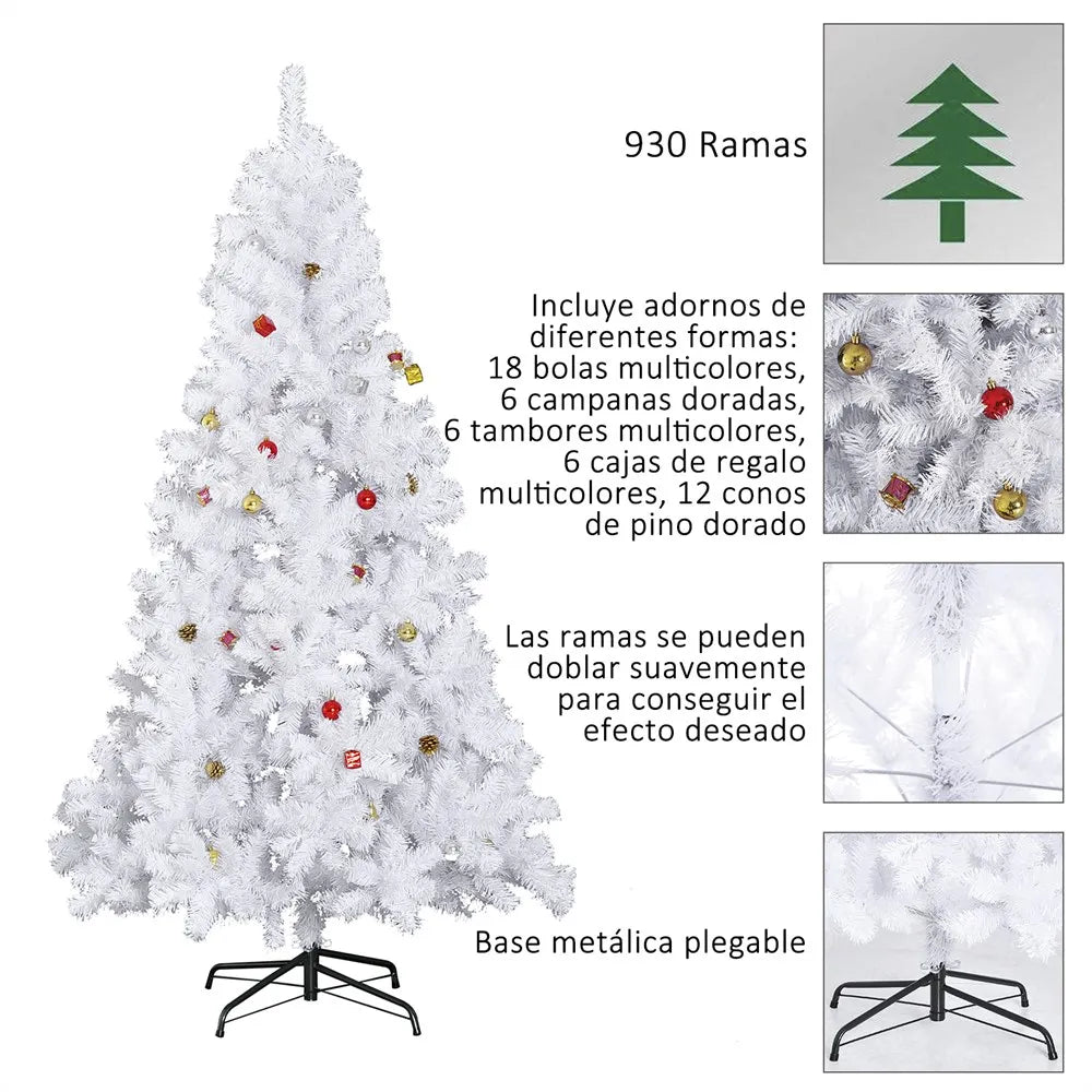 MCOM-Sapin de Noël Artificiel Décorations de Salle de Bain, Vert, 150/180 cm Inclus