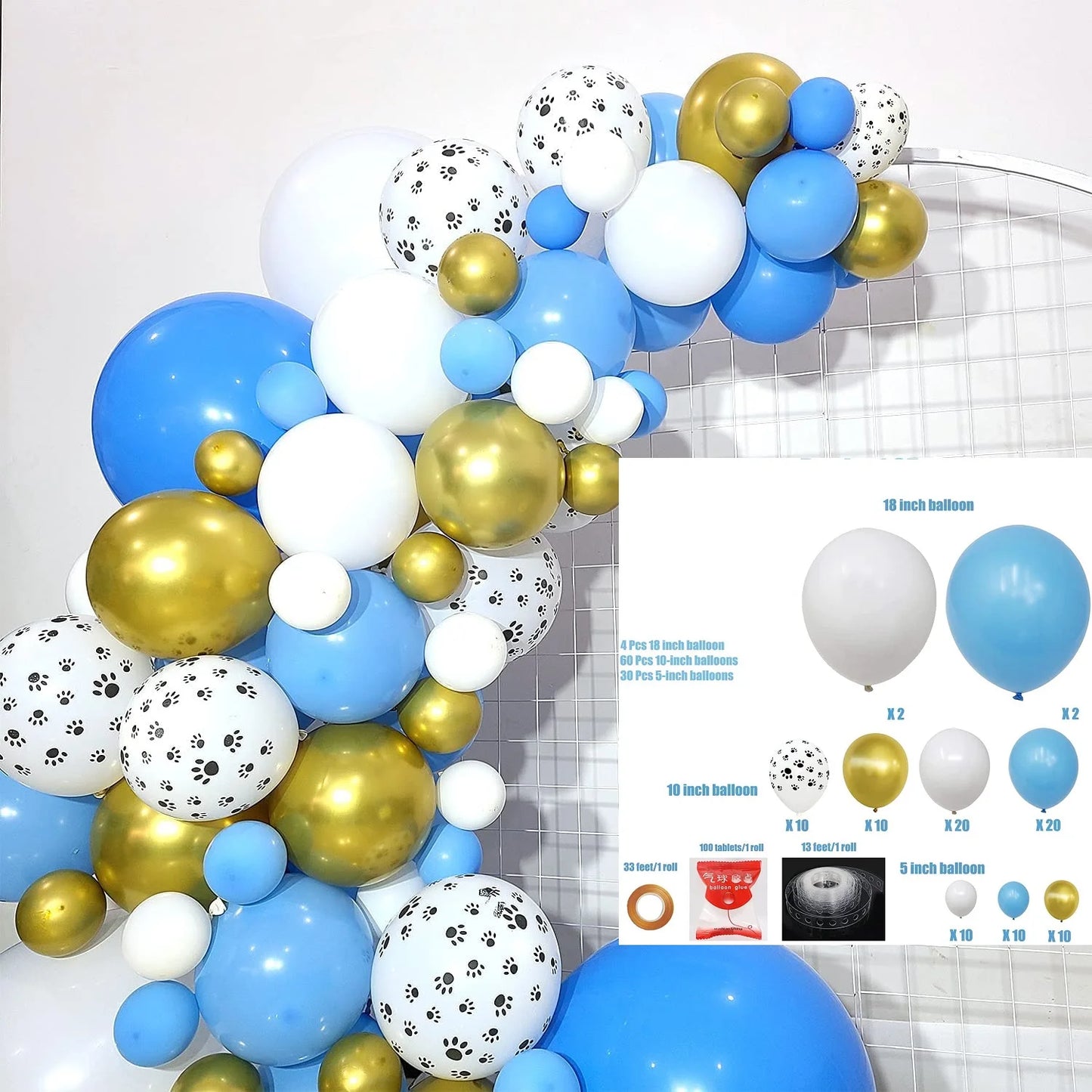 Ensemble d'Arche à Ballons pour Table à Manger, Pilier Arqué, Décoration de Mariage, ixd'Anniversaire pour Enfants, Réception-Cadeau pour Bébé