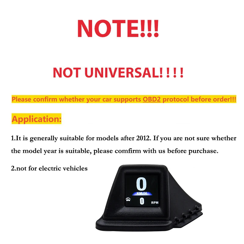 Gadget HUD multifonction OBD2 + GPS, ordinateur de bord, montant A, installation de garniture, RPM Turbo, pression d'huile, température de l'eau, compteur de vitesse GPS, nouveau