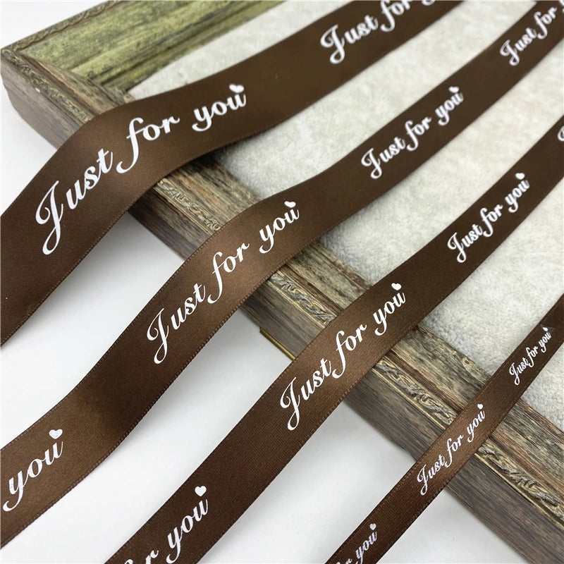 5yards 10/20/25/38mm ruban en Polyester imprimé juste pour vous ruban pour emballage cadeau romantique