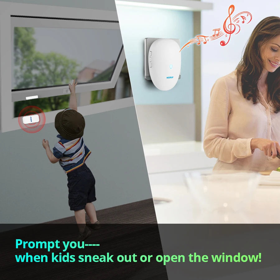 KERUI M521 sonnette sans fil extérieure 57 chansons 300M portée maison intelligente sonnette carillon anneau 433MHz bouton étanche Plug and Play