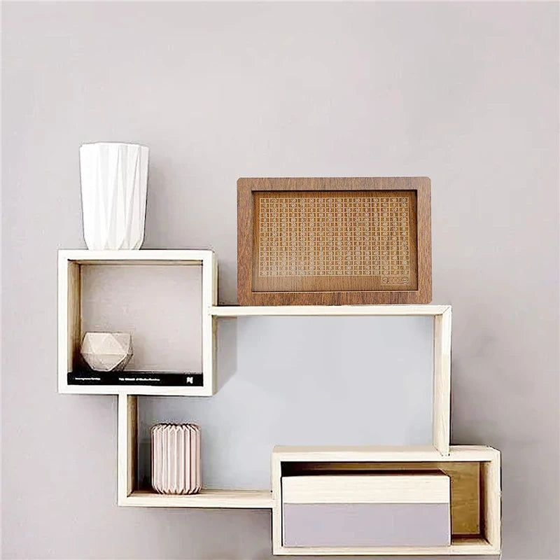 Boîte d’économie d’argent en bois Banque de stockage d’argent avec objectif d’économie d’argent Compteur Tirelire réutilisable faite à la main Boîte de rangement