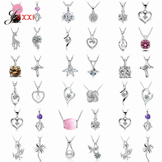 Fashion Bijoux Luxury Crystal Pearl Statement Pendant Necklace for Women 925 Sterling Silver Needle Fine Jewelry Accessories