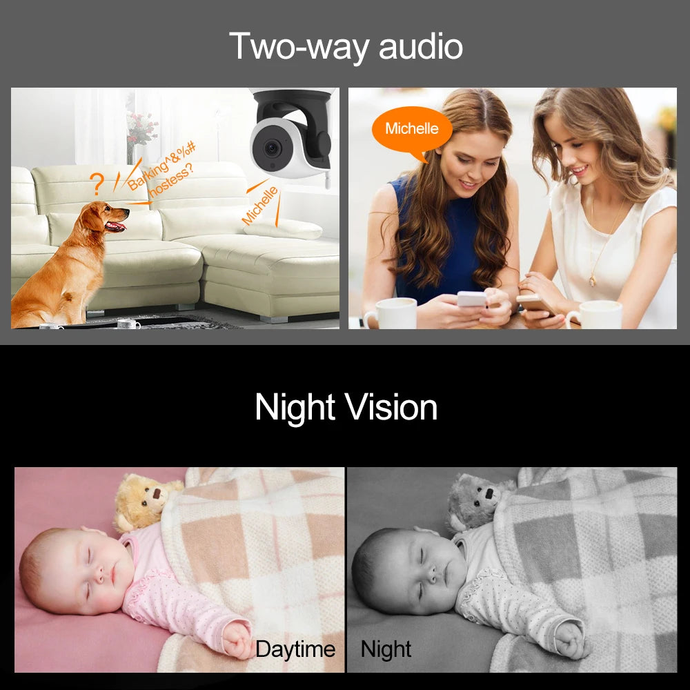 VStarcam-Caméra de surveillance IP WiFi HD 3MP/1296P (C24S), dispositif de sécurité sans fil, babyphone vidéo, pour animaux de compagnie