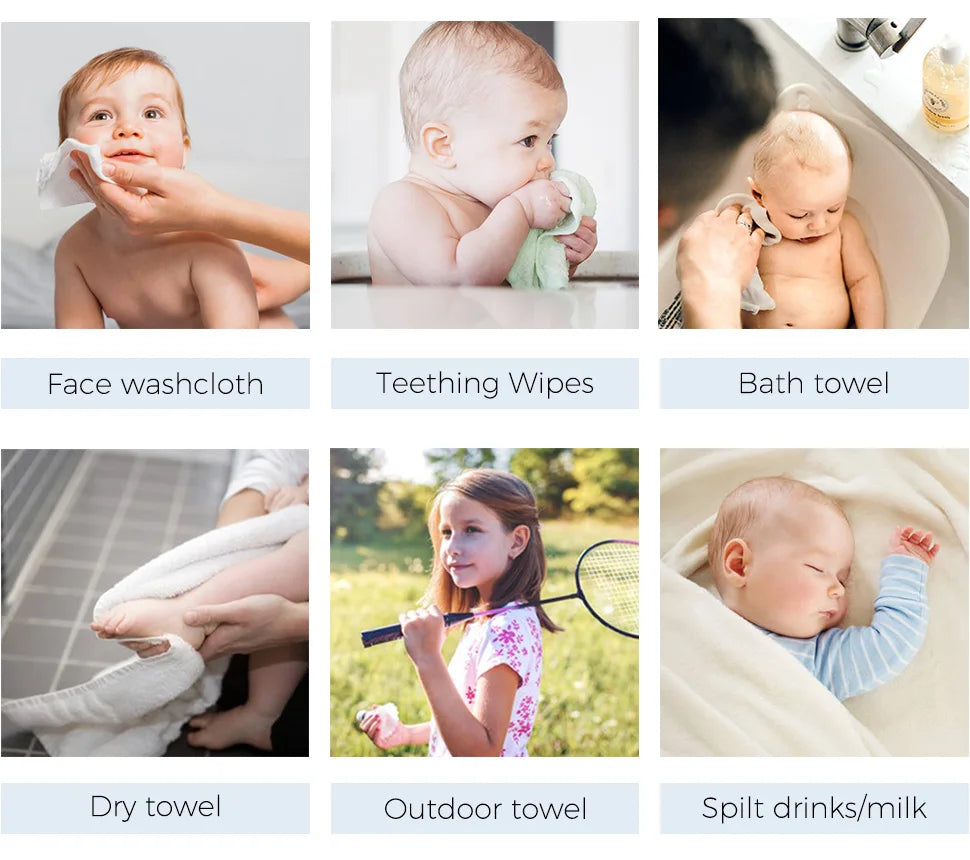 Cet ensemble de 6 gants de toilette en bambou offre douceur et luxe pour toute la famille