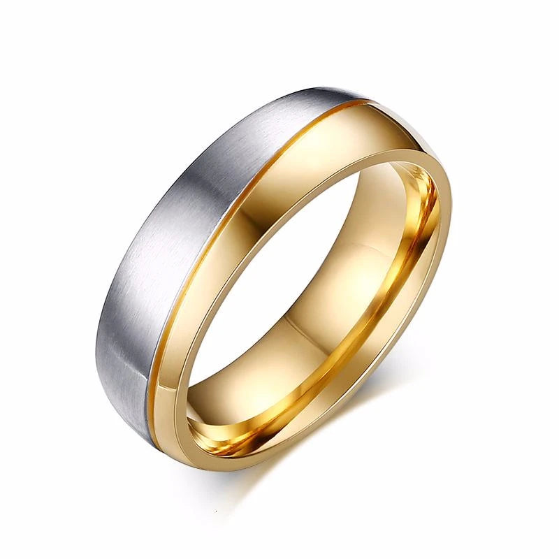 Vnox – bague de mariage couleur or pour femmes et hommes, bijoux en acier inoxydable