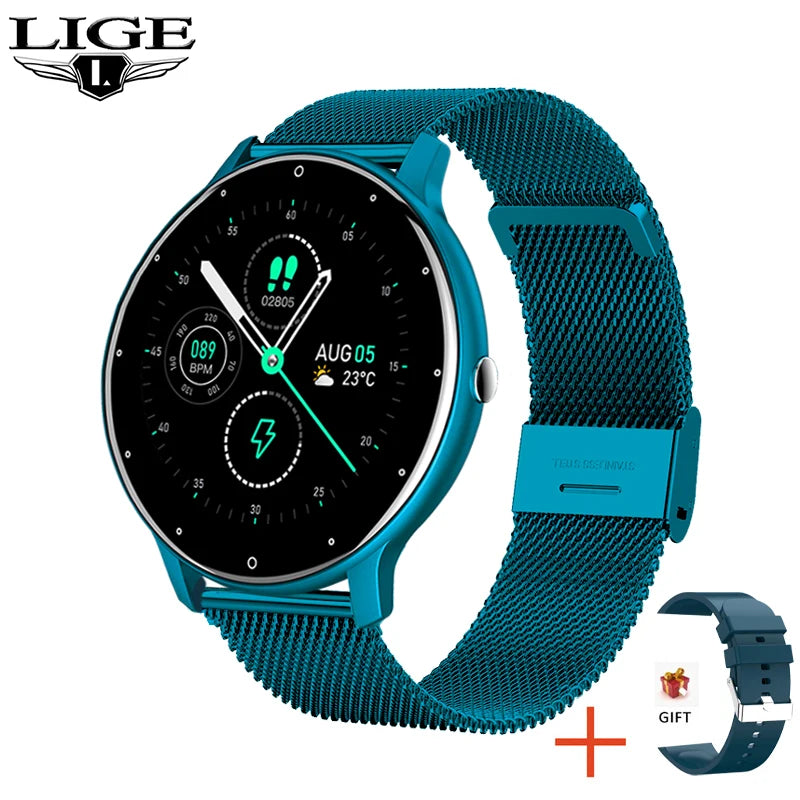 LIGE-Montre de sport connectée pour les femmes, écran tactile, étanche conforme à la norme IP67, Bluetooth, pour les téléphones Android et iOS, 2025
