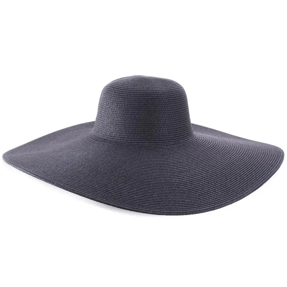 Lawliet-Chapeau de paille pliable à large bord pour femme, accessoire de plage, de mariage, de fête, 7.1, 18cm, A330