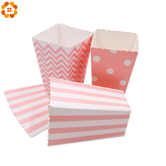 Nouveau ! Lot de 12 boîtes/gobelets à popcorn roses, décorations de fête à thème